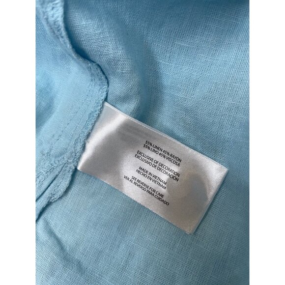 Orvis Linen Short Sleeve Button Down Shirt XXL Blue NWT 55% Linen - Picture 6 of 7